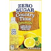 Country Time Zero Sugar Lemonade Naturally Flavored Powdered Drink Mix, 6 ct On-the-Go Packets