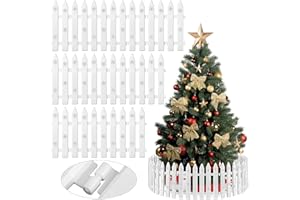 Aodaer 36 Pieces Christmas Tree Fences Plastic Picket Fence 12 Inch Christmas Fence Border Tree Barrier for Xmas Party Wedding Garden Home Fences Decoration, White