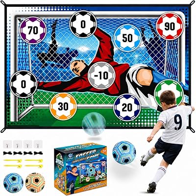 TODARRUN Football Ball Game Set Kids 3+ Soccer Target Practice 2 in 1