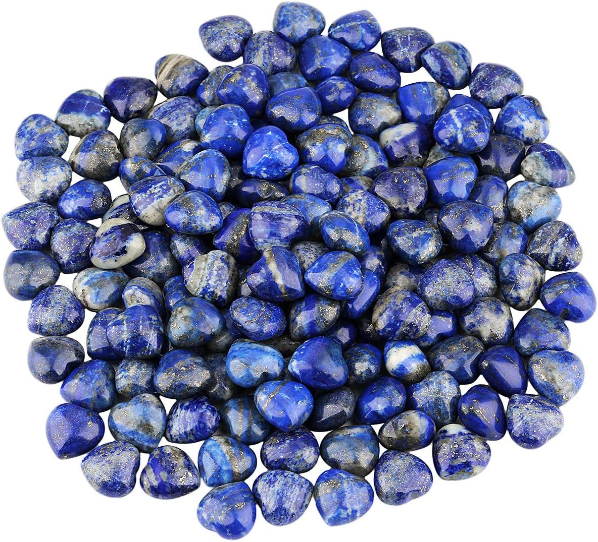 Nupuyai 12pcs Lapis Lazuli Crystal Heart Love Palm Worry Stone for Chakra Healing Carved Stone for Home Decoration 1.5cm - Image 5