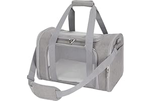 Pnimaund Pet Carrier Airline Approved Soft Cat Carriers for Medium Cats Small Cats, Dog Carriers for Small Dogs, TSA Approved Pet Carrier for Cats Dogs, Small Dog Carrier Puppy Carrier-Grey