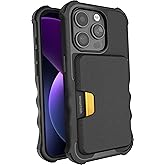 Smartish® iPhone 15 Pro Protective Case with Wallet for MagSafe iPhones - Gripzilla - Magsafe Compatible Heavy Duty Armor Grip Cover + Detachable Magnetic Credit Card Holder - Black Tie Affair