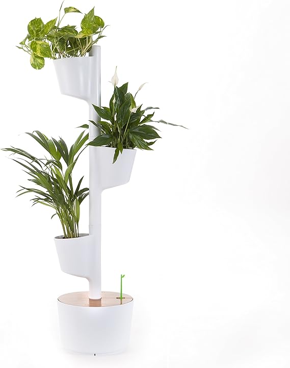 Citysens - Macetero Vertical con Autorriego, Blanco, 3 Macetas ...