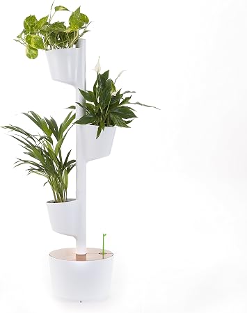 Citysens - Macetero Vertical con Autorriego, Blanco, 3 Macetas ...