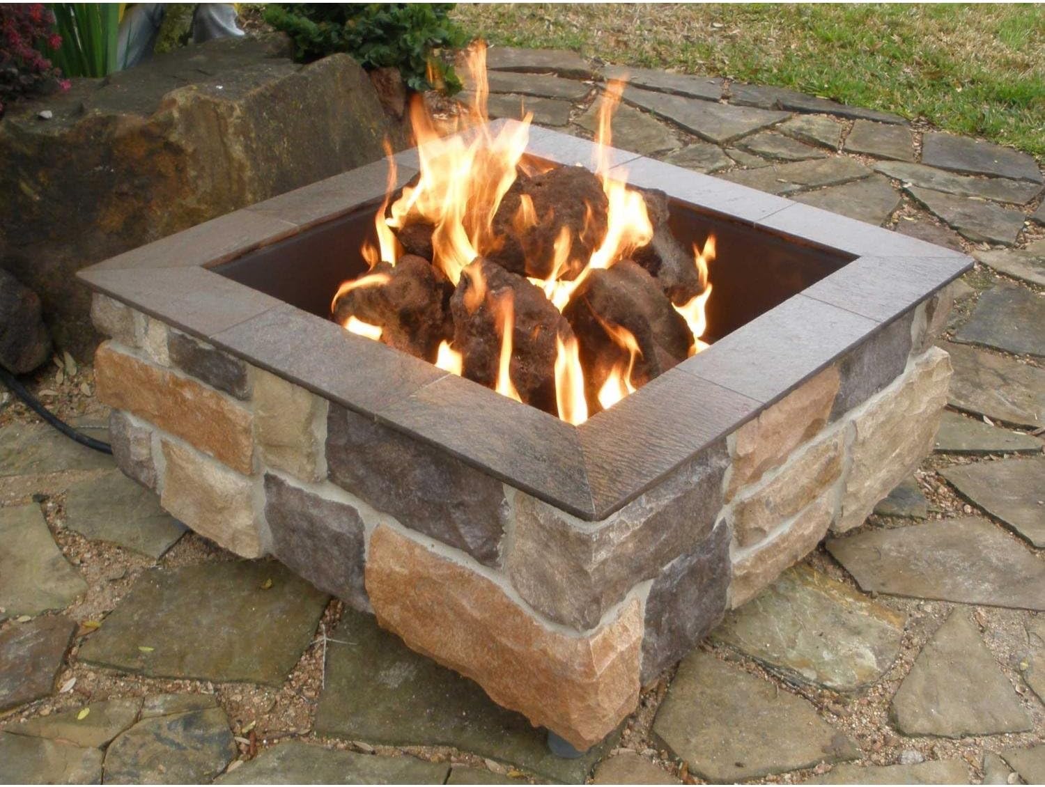 Amazon Com Firescapes Smooth Ledge Square Natural Gas Fire Pit