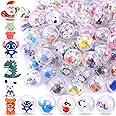 Joottuan 100 Pack Gumball Vending Machine Capsules with Cute Cartoon Mini Toy Small Filled Toys Capsules for Kindergarten Gift Christmas Easter Basket Stuffers Cute Egg（45mm）