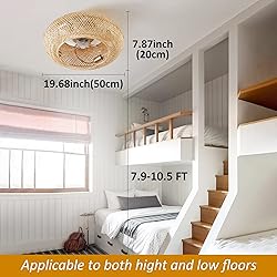 20" Boho Ceiling Fans with Lights and Remote