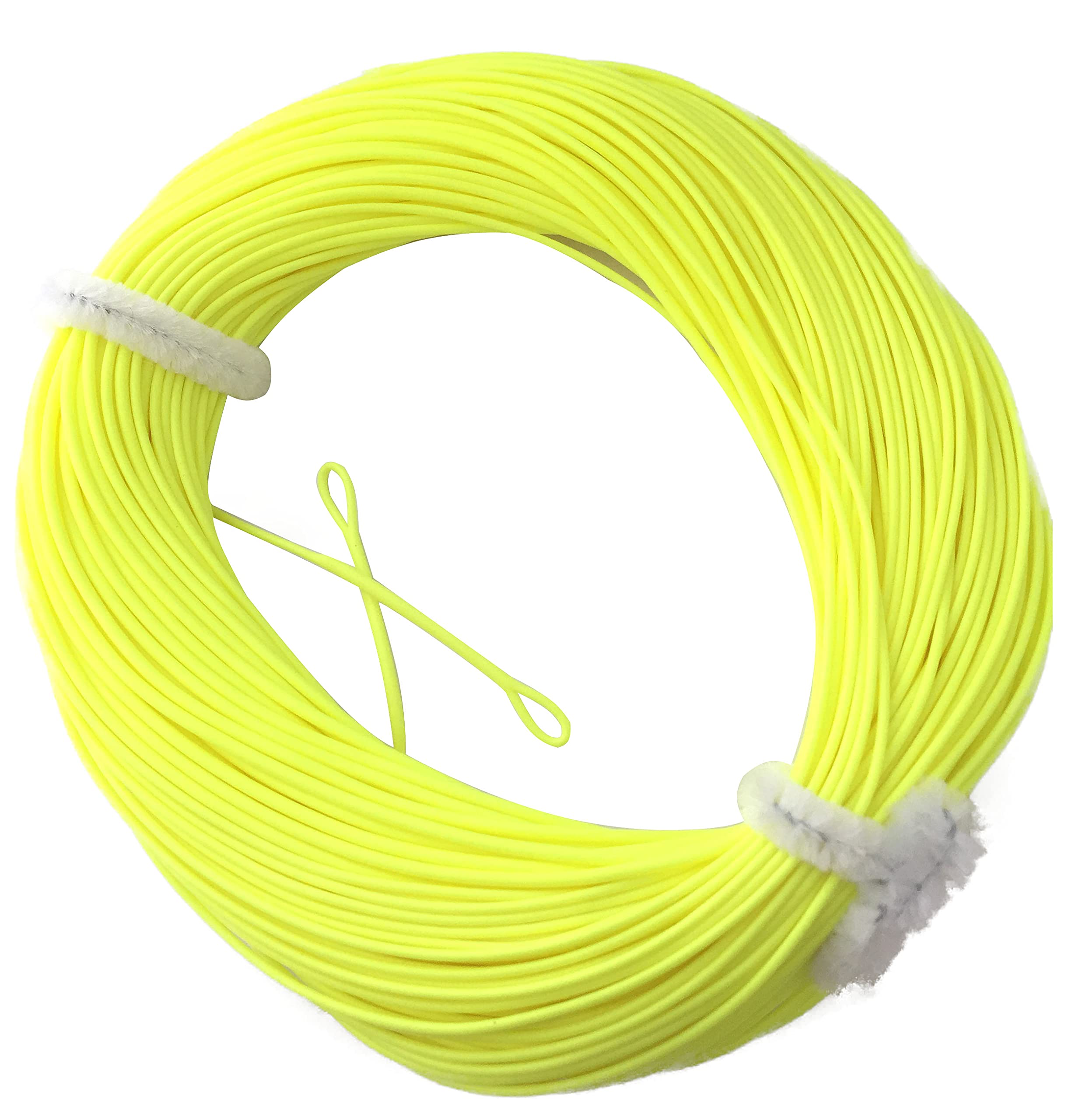 Fly Fishing Premier Quality WF7/8 TROUT High Floating Line with 2 welded loops "Fluorescent Yellow" UK