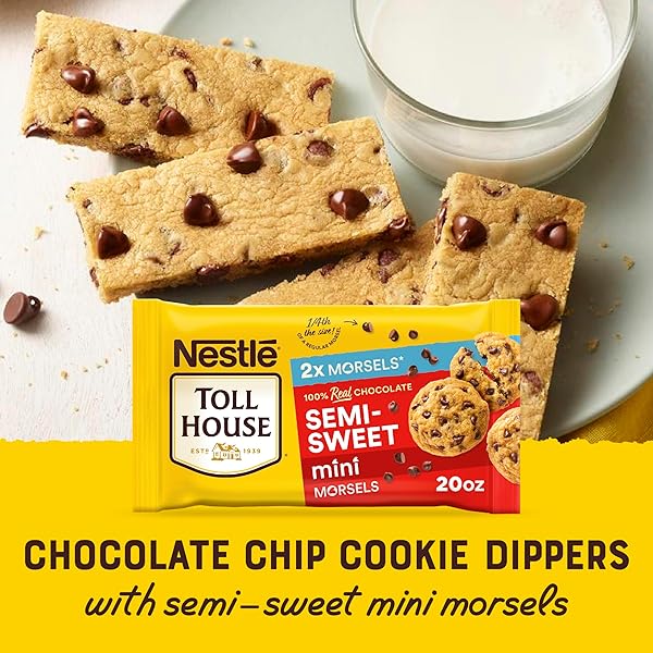 NESTLE TOLL HOUSE SEMI-SWEET MINI CHOCOLATE MORSELS, CHOCOLATE CHIPS, GLUTEN FREE 20 OZ