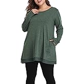 Shiaili Heather Plus Size Tunic Tops for Women Long Flowy Shirts for Leggings