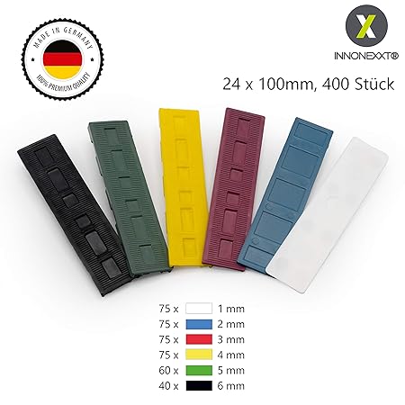 INNONEXXT® Premium Verglasungsklötze | 24 x 100 mm, 400 Stück | Made in Germany | Unterlegplatten, Abstandhalter, Distanzhalt