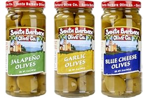 SANTA BARBARA OLIVE CO Santa Barbara 3pk Garlic Stuffed, Jalapeno Stuffed & Blue Cheese Stuffed 5oz each