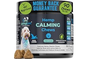 GOOGIPET NATURAL PET PRODUCTS Googipet Hemp Calming Chews for Dogs - Separation Anxiety Relief for Dogs, Non-Drowsy Dog Calming Chews - Anxiety Relief Treats with Valerian Root, & Hemp - Helps Aid with Thunder, Shaking & Barking