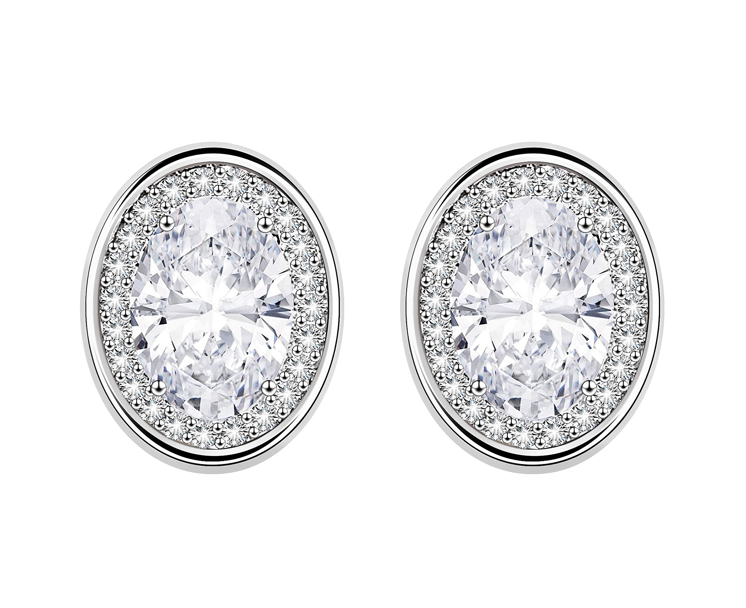 KristLand 925 Sterling Silver Earrings with Zirconia Olive Branch Stud Earrings Every Day Jewelry for Women Girls