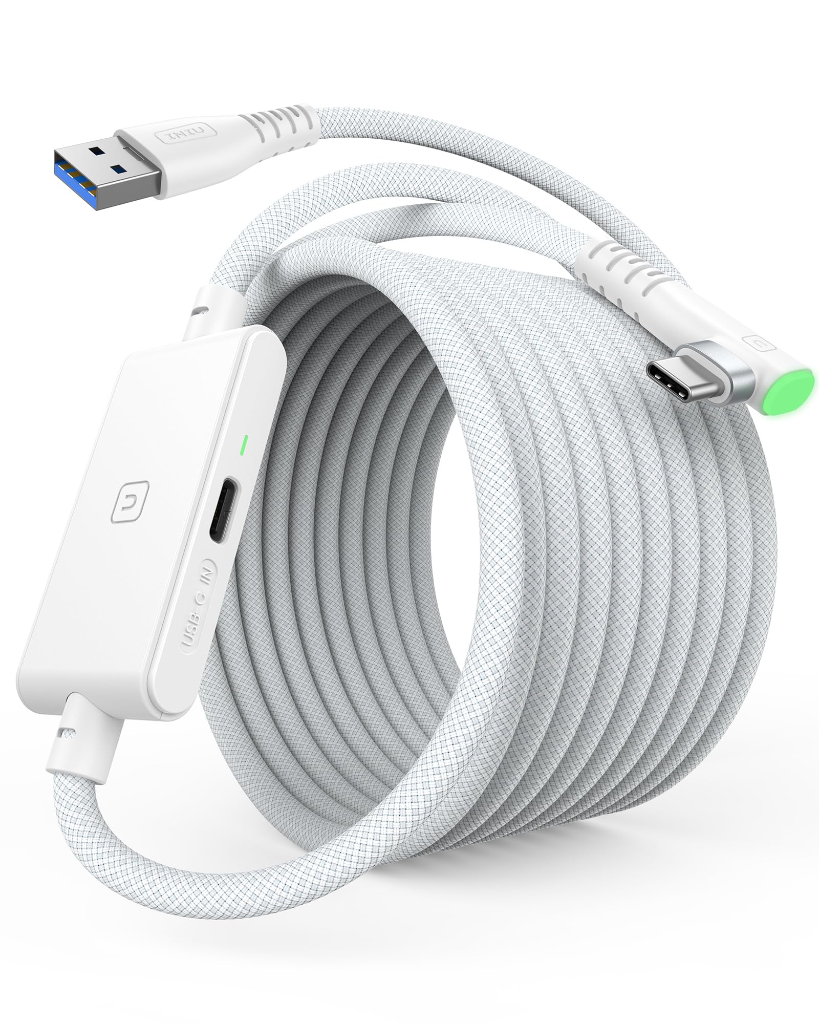 Photo 1 of INIU 16ft Premium VR Link Cable with Charging, USB 3.0 Compatible with Meta Quest 3s, Oculus Quest 3/2/Pro, Pico 4, PC VR & Steam VR - Perfect White VR Accessory, Ideal Gift Choice