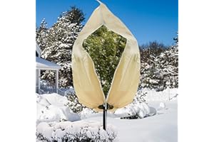 AIERDEN Plant Covers Freeze Protection,79X95 Inches 2.82oz/yd² Thicken Frost Blankets for Outdoor Plants,Plant Cover with Zipper and Drawstring.Tree Covers Frost Cloth Cover,Anti-Freeze Protection for Trees