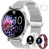 Smart Watch for Women(Answer/Make Calls), 1.27" HD Screen Fitness Tracker with Heart Rate/Sleep Monitor, 130+ Sport Modes IP68 Waterproof Activity Tracking, Smartwatch for Android iPhone with Bracelet