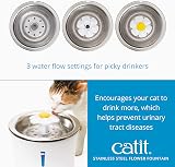 Catit Flower Stainless Steel Cat Water Fountain 3L with LED Nightlight view 3
