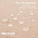 Deconovo Christmas Tablecloth Wipeable 51x110in Almond Cream Faux Linen view 4