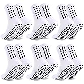 Barrlves 6 Pairs Grip Soccer Socks Colorful Non Slip Sports Football Basketball Hospital Yoga Socks for Men Women
