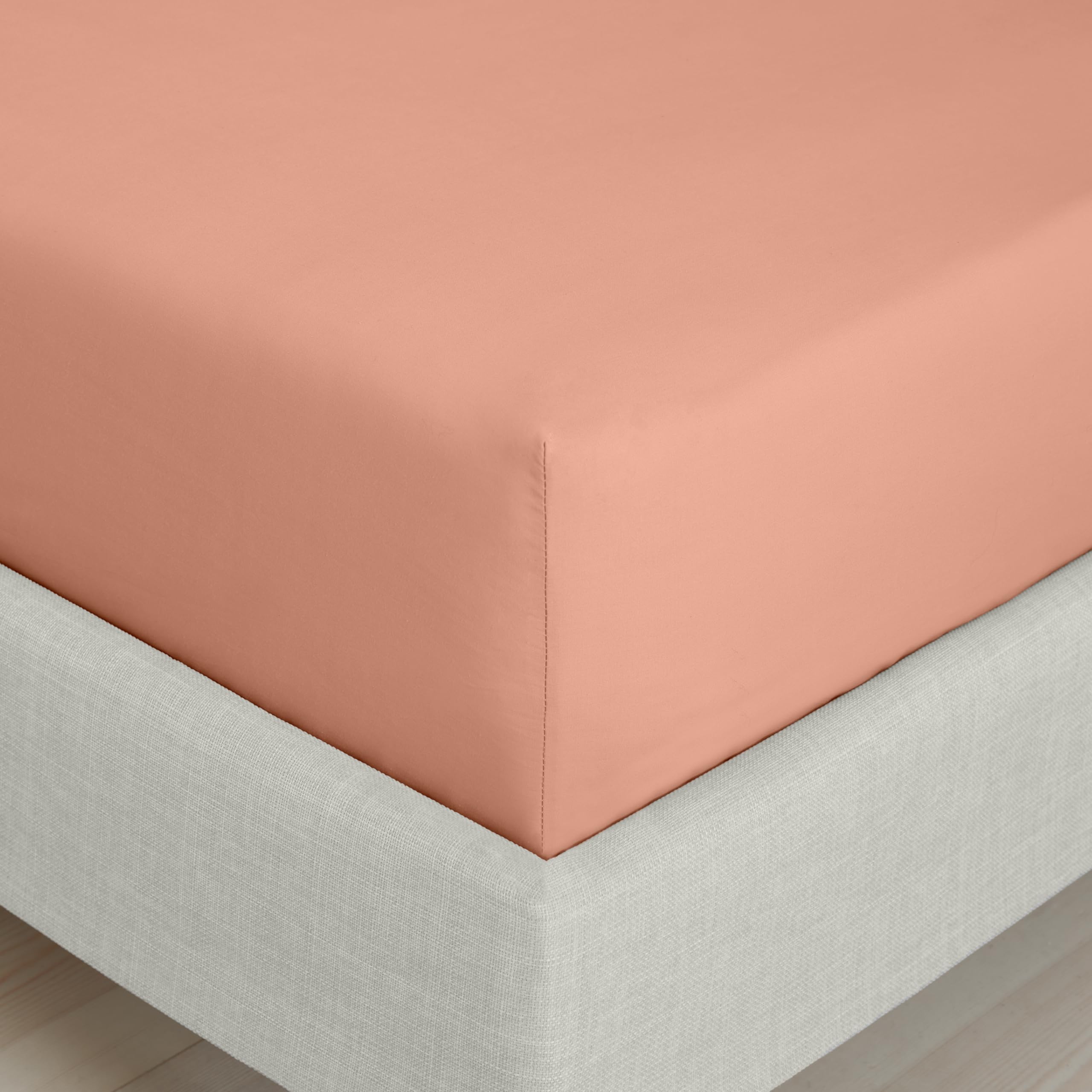 Bianca 200 Thread Count Cotton Percale Extra Deep King Fitted Sheet Clay