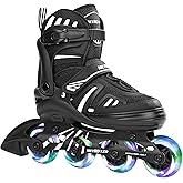 METROLLER Adjustable Inline Skates for Girls Boys with Light up Wheels Roller Skates Kids Youth Fun Beginner Blades Youth Ages 5-8 8-12 Adults Outdoor