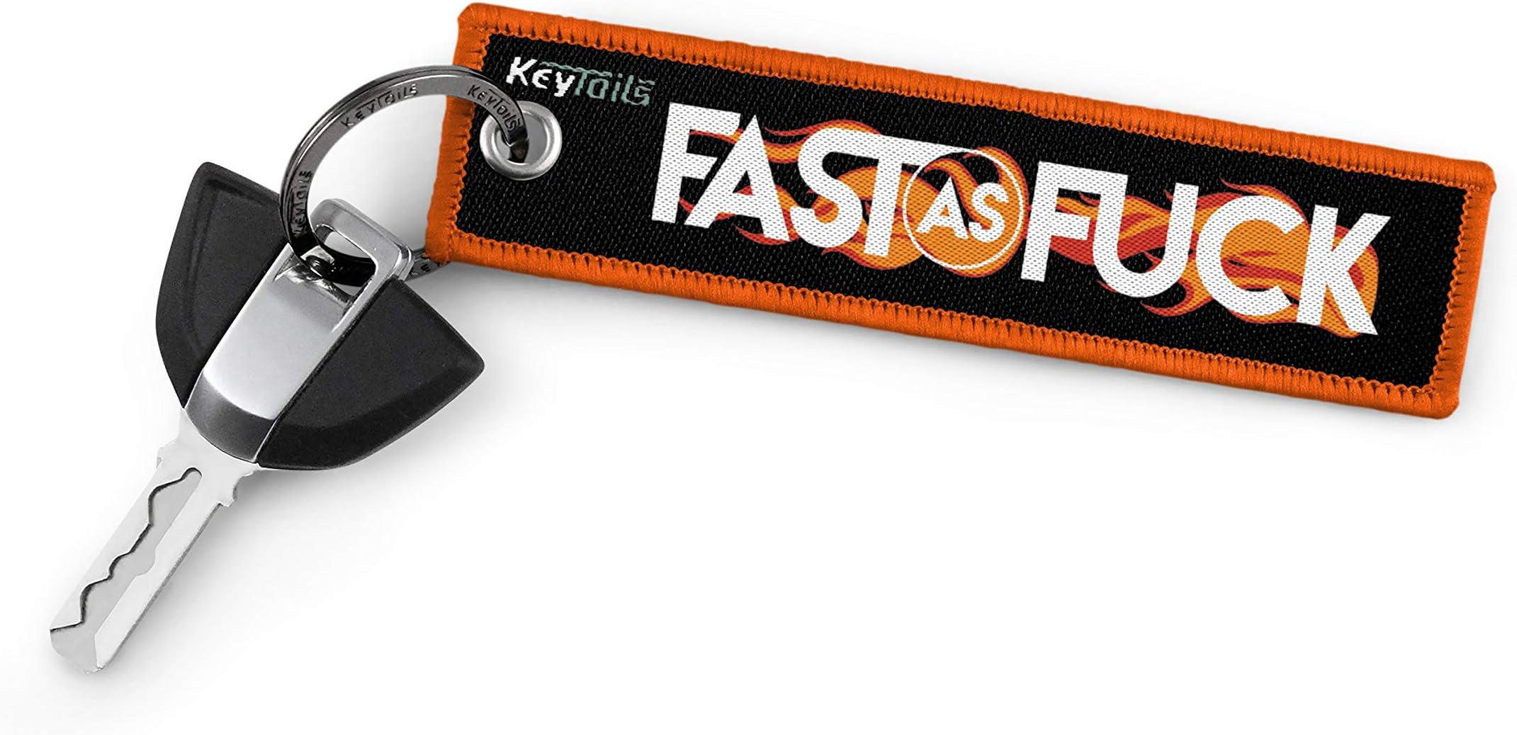 KEYTAILSKEYTAILS Keychains, Premium Quality Key Tag for Motorcycle, Car, Scooter, ATV, UTV [Fast As F#ck]