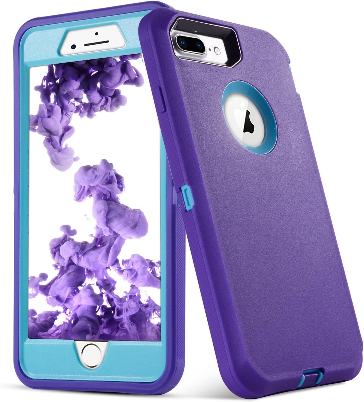 iPhone 8 Plus Case,iPhone 7 Plus Case,5.5 Inch Screen [VCOSI] Heavy Duty Defense Shield for iPhone 8 Plus & iPhone 7 Plus (ONLY) Shock-Resistant Dustproof Case (Purple Blue)