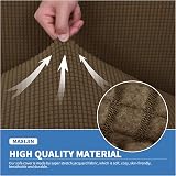 MAXIJIN Jacquard Stretch Dining Chair Slipcovers 6 Brown Parson Chairs view 4