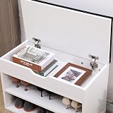 AVC Designs 60cm White Wooden Shoe Bench Storage Cabinet Organiser Seating view 6