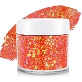 Paminify Orange Face Hair Body Glitter Gel,Orange School Spirit Week Glitter Accessories,Rave Music Carnival Festival Singer Concert Accessories for Women,Autumn Fall Halloween Cosplay Shimmer Makeup