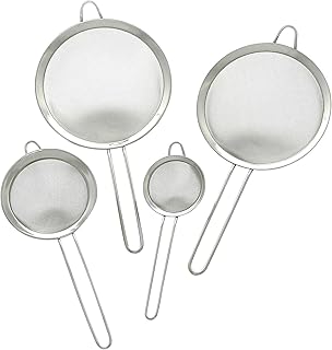 GRÄWE Küchensieb Set, 4-teilig, (Ø 8, 12, 18, 20 cm) - Nudelsiebe aus Edelstahl, poliert, feinmaschig, spülmaschinengeeignet
