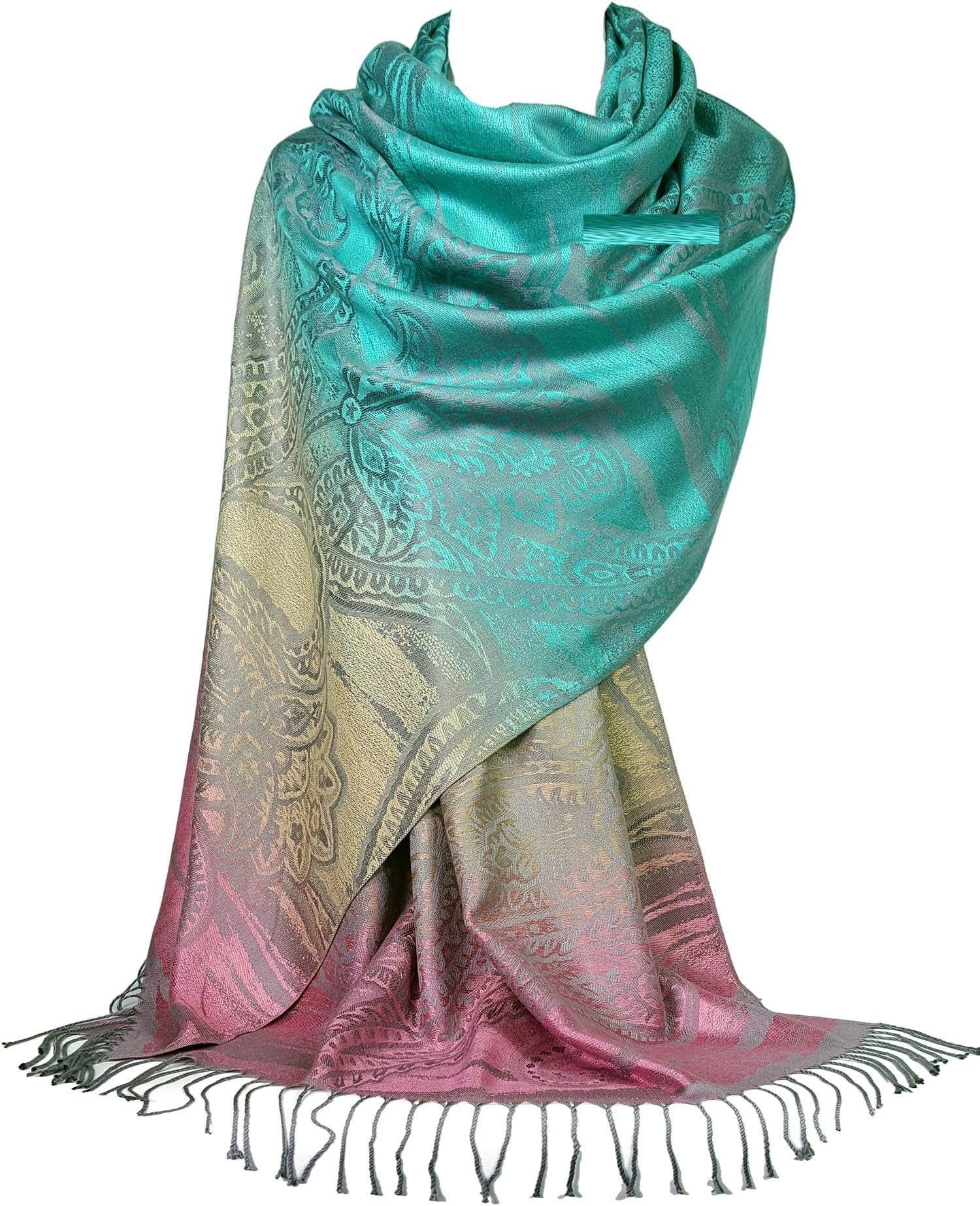 GFMPashmina Style in Floral or Paisley Pattern Scarf Wrap (FRL2)