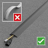 D-Line 1.8m Floor Cable Cover Grey 17x9mm Inner Channel Ribbed Base view 7
