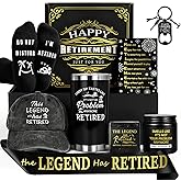9 Pcs Retirement Gifts for Men, Happy Retirement Gifts for Dad, Coworker, Teachers, Friends, Retirees, Grandpa, Boss, with 20 Oz Tumbler Retired Gift Box