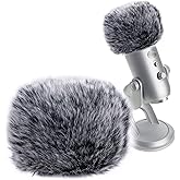 SUNMON Microphone Furry Windscreen Muff, Perfect Mic Pop Filter Mask Shield for Blue Yeti, Yeti Pro Microphones