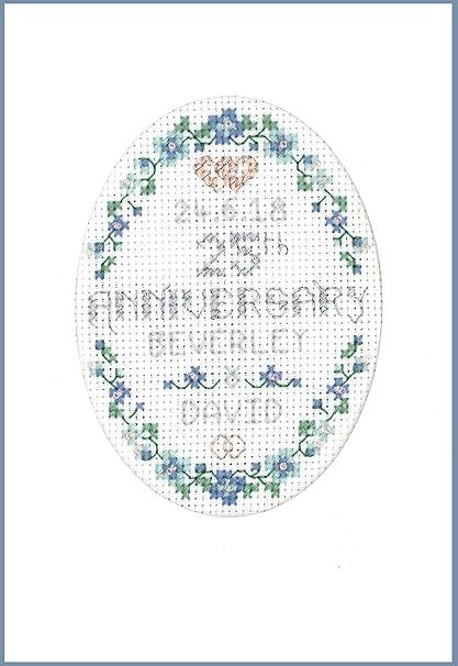 Kit Pour Point De Croix Motif 25e Anniversaire Carte Argent Mariage Point De Croix Motif Floral Amazon Fr Cuisine Maison