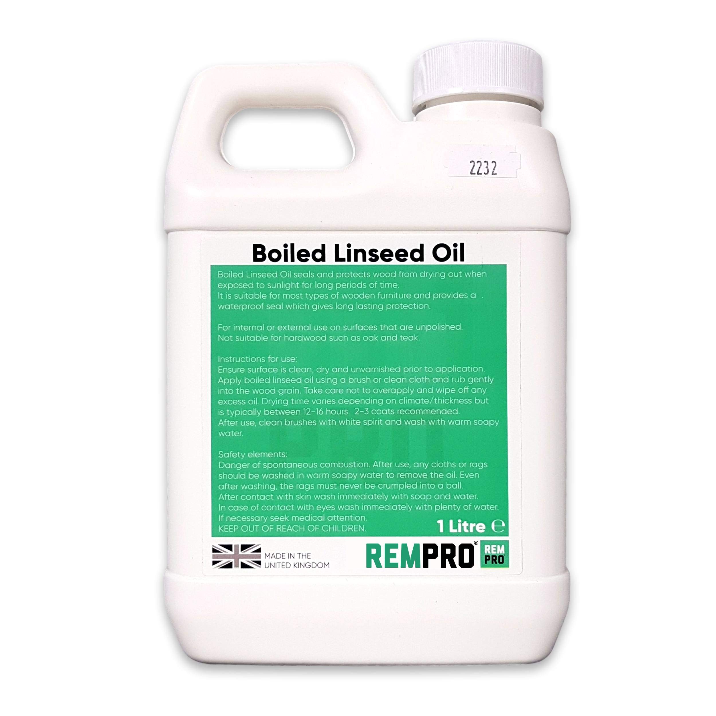 Rempro 1 Litre Boiled Linseed Oil - Professional Grade Wood Treatment Sealer