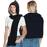 BASICO 5 Colors Knitted Hooded Scarf for Women Men Winter Balaclava - Cream White, Caramel, Light Grey, Heather Greay, Black