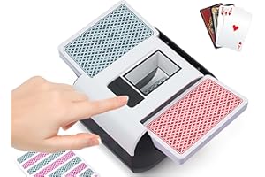 OBLITZON Automatic Card Shuffler, Electric Card Shuffler for 1-2 Decks One-Touch AUTO & Manual Mode Rechargeable 2000mAh Battery Low Noise Ideal for Poker UNO Blackjack Texas Hold'em Skip-Bo Phase 10