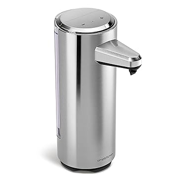 simplehuman wiederaufladbar Sensorspender, gebürstetes Nickel-237ml, Edelstahl, Nickel, 11.3 x 6.6 x 16.2 cm