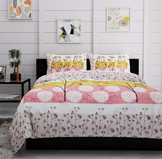 Ruishee Cotton Bed Spread Bedsheet Cover Moon Tree Handblock Printed