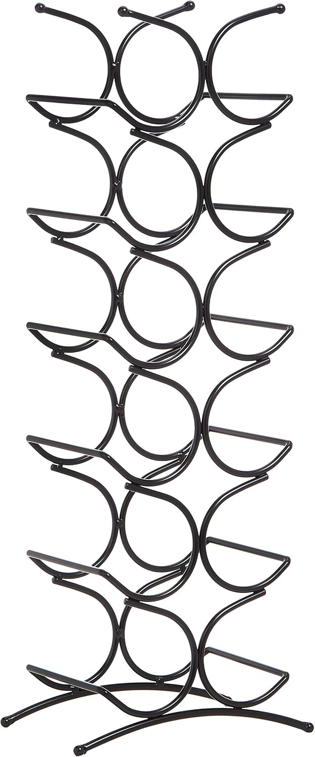 Amazon Basics Wine Rack, 12 Bottle, Black, 24.9 x 16 x 67.8 cm