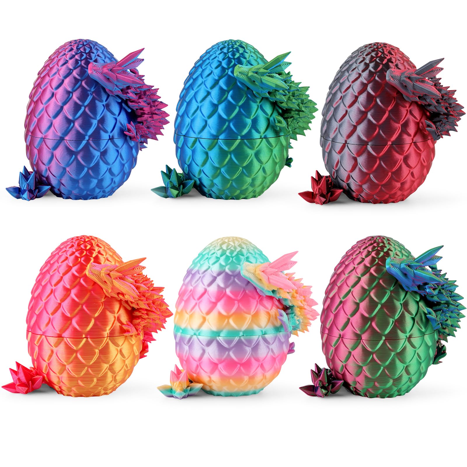 Photo 1 of ***MISSING PARTS*** Rapean 8" 3D Printed Dragon Eggs, Easter Basket Stuffers for Kids and Teens, Unique Easter Toys & Decor for Children, Mysterious Dragon Toys Gifts for Boys & Girls (6 Pack)