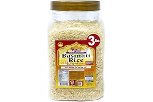 RANI BRAND AUTHENTIC INDIAN PRODUCTS Rani Platinum White Basmati Rice Extra Long Aged 48oz (3lbs) 1.36kg PET Jar ~ All Natural | Gluten Friendly | Vegan | Indian Origin | Export Quality