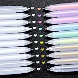 Gold Silver White Gel Ink Pen Set for Artist, Ohuhu 10 Colors (20 Pack) Gel Ink Pens, White Pens for Highlighting on Markers