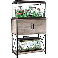 Herture 20-29 Gallon Aquarium Stand Metal Frame Fish Tank Stand with Cabinet Storage, for 20 Gallon Long Aquarium,30.7" L*16.