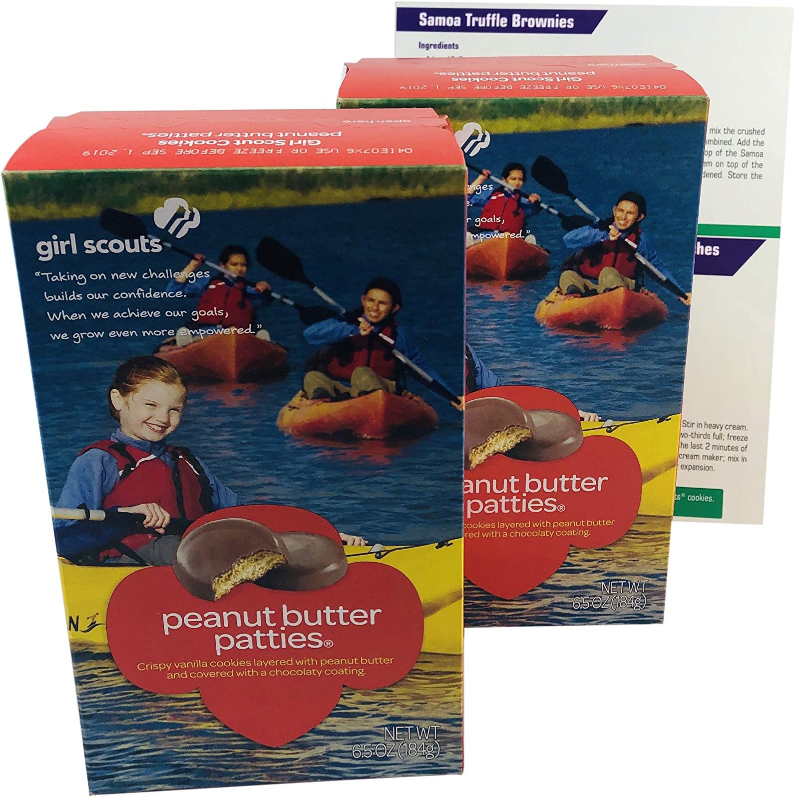 Girl Scout CookiesTagalongs (Peanut Butter Patties) 2 Pack, 6.5oz Each - Includes 4 Fun, Unique Recipes for Thin Mints, Samoas, Tagalongs and Do-si-dos
