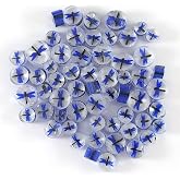 Dragonfly Murrine 33104-96 Blue, Black, and Clear Millefiori COE 96 Glacial Art Glass