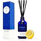 Xcleen Reed Diffusers Set, 3.7 Oz Scent Diffuser, 6 Reed Diffuser Sticks, Home Fragrance Hyacinth, Peony & Citrus, Aromatherapy Oil Diffuser Reeds, More Masculine Scent, Bathroom & Office Decor 110ml